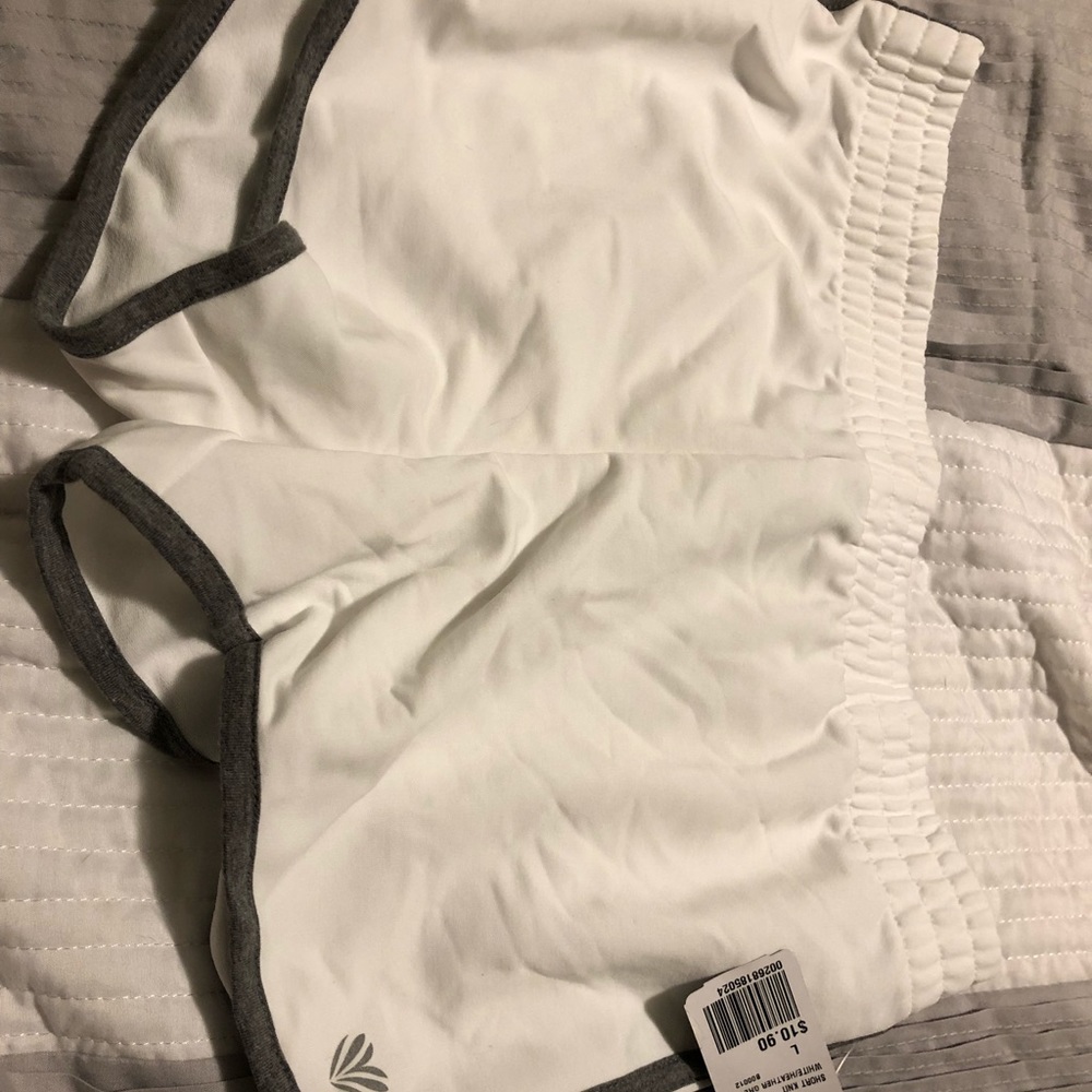 White workout shorts